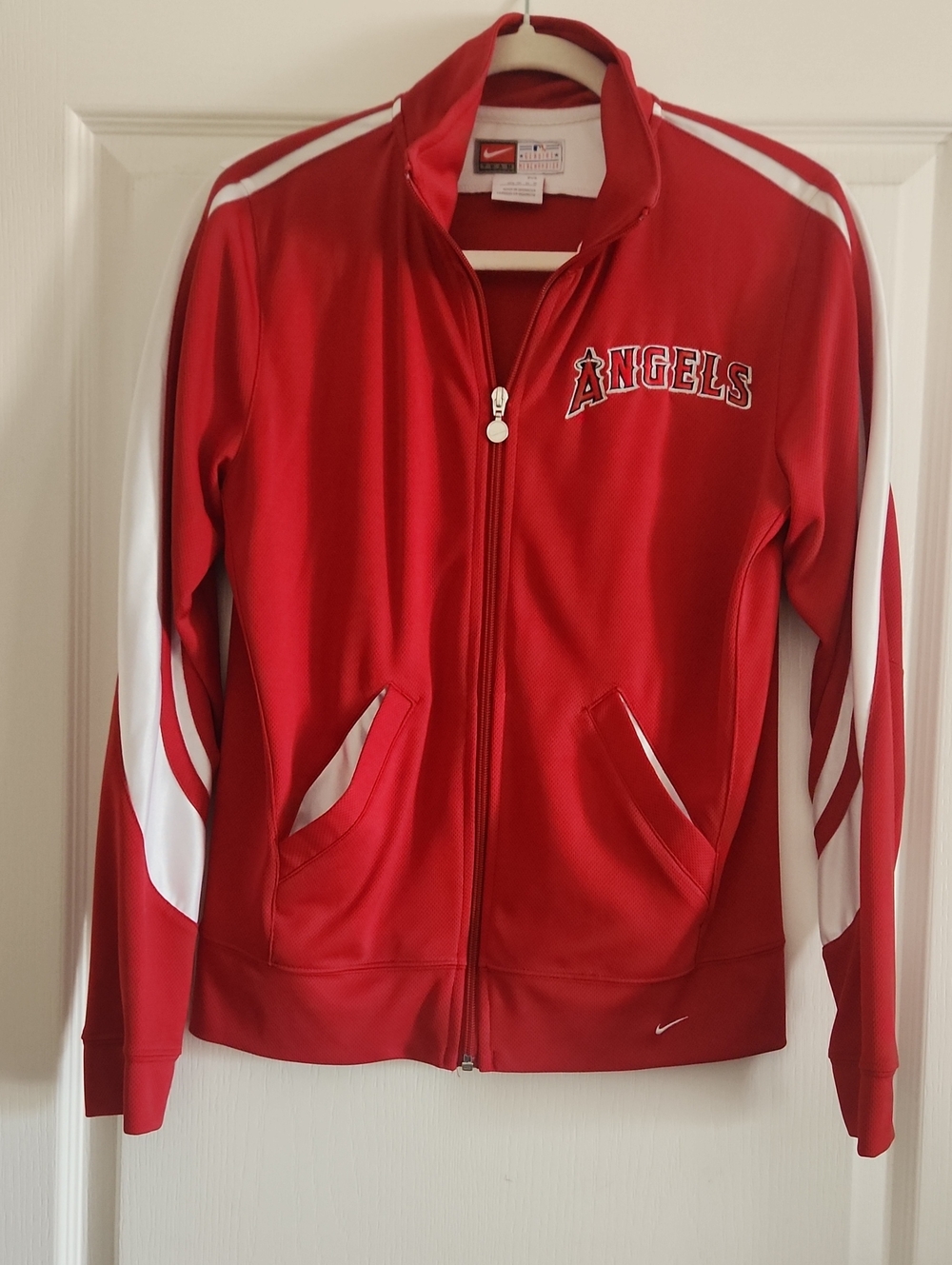 Nike Red and White Angels Varsity Track Jacket